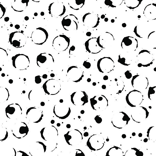 tło czarno-biały monochromatyczny czarny okrąg wektor gładki wzór - design element circle computer graphic coffee stock illustrations