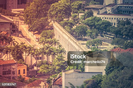 istock View of famous aqueduct arches in Downtown Rio de Janeiro 531183747