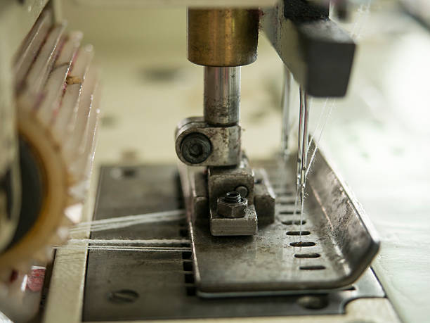 istock double needles on sewing machine in textile factory. 531184186
