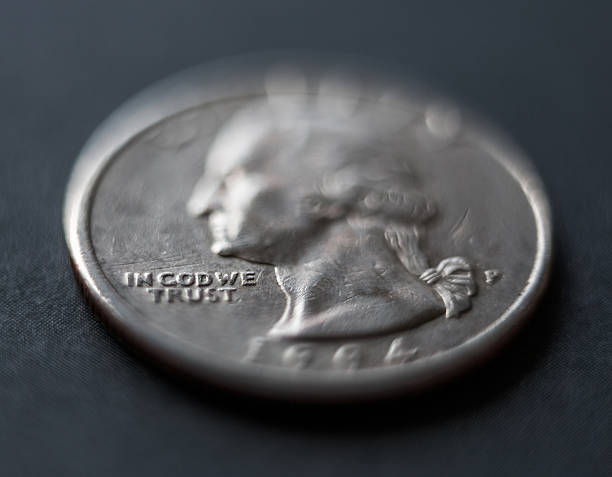 istock Extremely thin selective focus of american quarter dollar 531186532