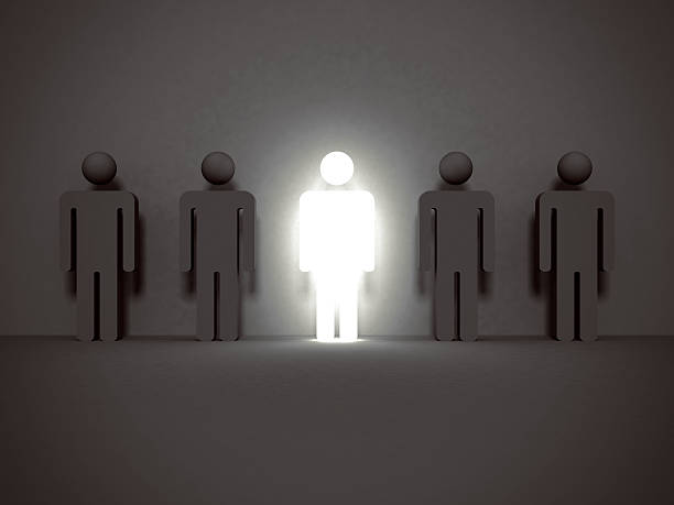 istock shining human icon. Stand out from the crowd 531187707