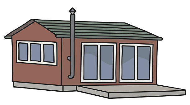 illustrations, cliparts, dessins animés et icônes de drôle petite place rouge - terrain de mobile homes