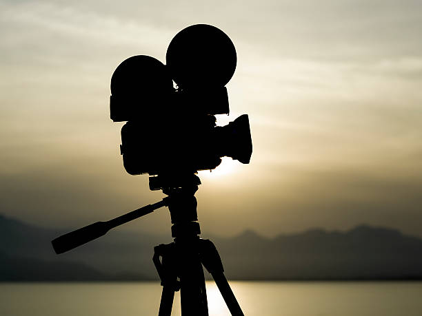 istock Silhouette Of Video Camera On Tripod 531188010
