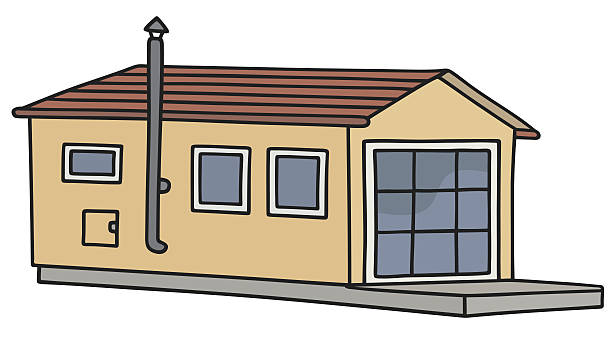 illustrations, cliparts, dessins animés et icônes de drôle petite maison - terrain de mobile homes