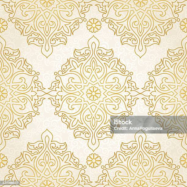 Vector Seamless Pattern In Eastern Style Stock Illustration - Download Image Now - 2015, Abstract, Arabic Style