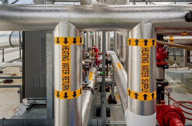 istock Insulated Pipes and Pumps for Rooftop HVAC System 531188527