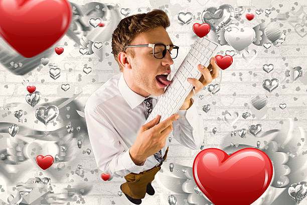 istock Composite image of geeky businessman licking his keyboard 531189157