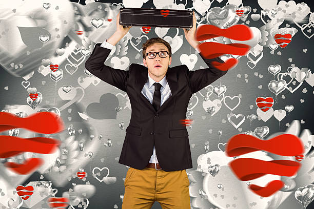 istock Composite image of young geeky businessman holding briefcase 531189195