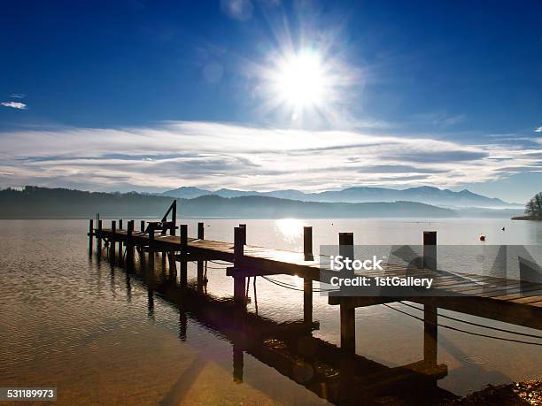 Wooden Jetty Stock Photo - Download Image Now - 2015, Back Lit, Bavaria