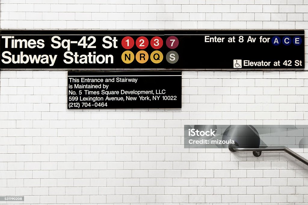 Subway Times Square Sign Subway Times Square Sign, New York  Subway Sign Stock Photo