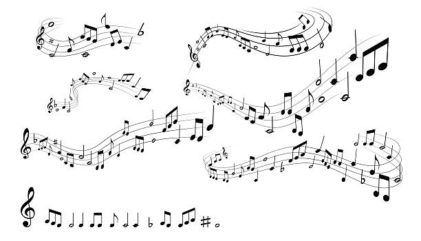 musical notes vector image of musical notes. No effects used. music sheet music treble clef musical staff stock illustrations