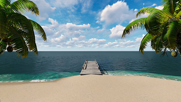 istock Wooden pier on the beach 531192544