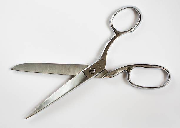 istock Metal Sewing Scissors Wide Open Isolated on White 531192818