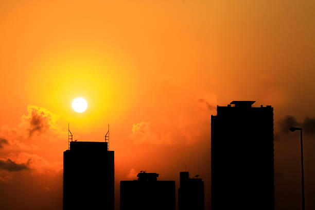 istock Sunset in big city with vintage style 531193044