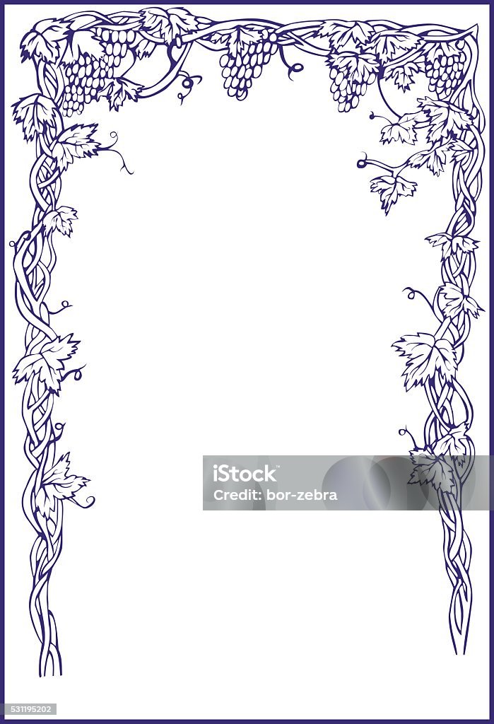 Rectangular Frame Grapes Grape Frame Stock Illustration - Download Image Now - Vector, Vineyard ...