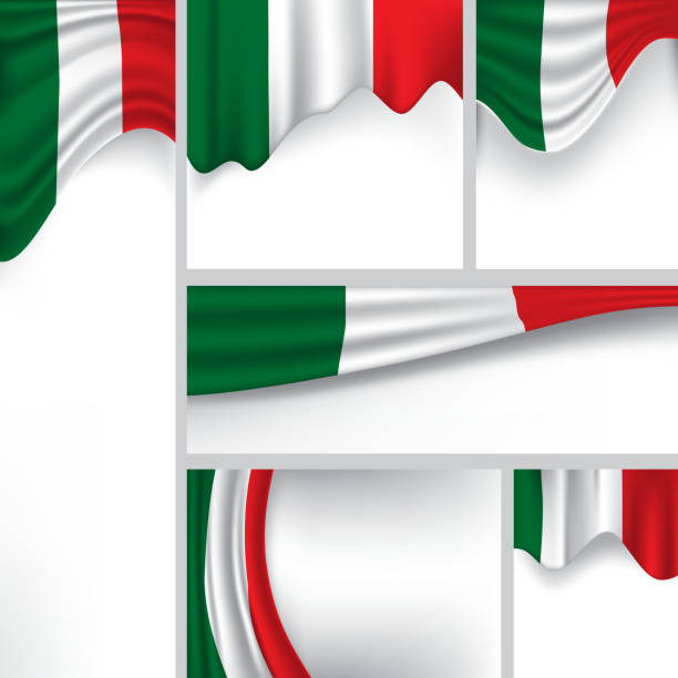 illustrations, cliparts, dessins animés et icônes de abstrait drapeau national de l'italie, drapeau italien vecteur de bannière (vectoriels) - italian flag