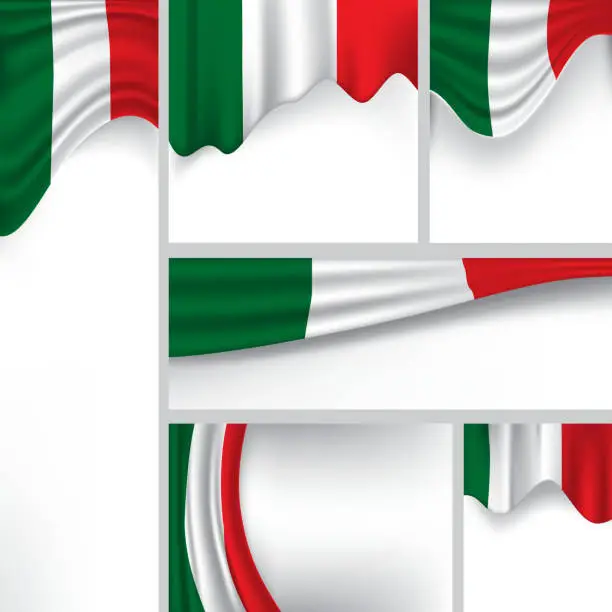 Vector illustration of Abstract Italy Flag, Italian Vector Flag Banner (Vector Art)
