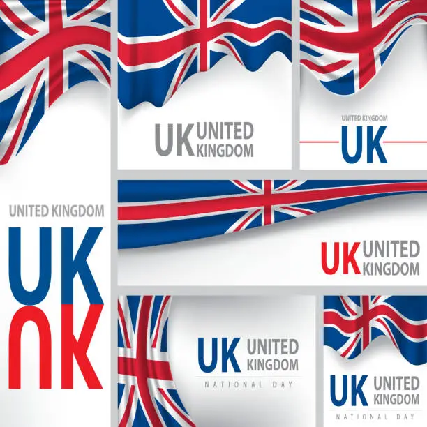 Vector illustration of Abstract United Kingdom Flag, English Colors (Vector Art)