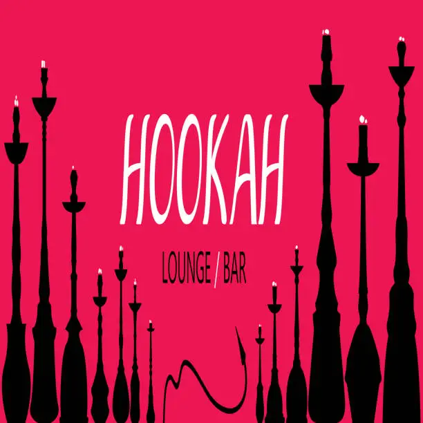 Vector illustration of Hookah Lounge Bar Menu, (Vector Art)