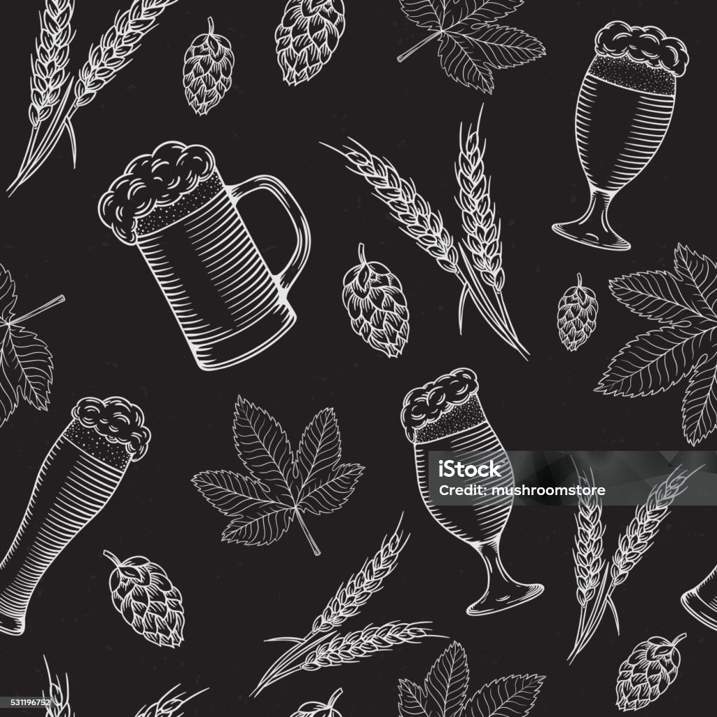 Beer objects hand drawn seamless pattern. Beer objects hand drawn seamless pattern. Vector illustration. Beer - Alcohol stock vector