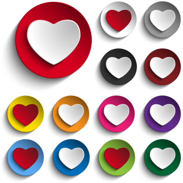 istock Set of Valentine Day Colorful Heart Button 531209485