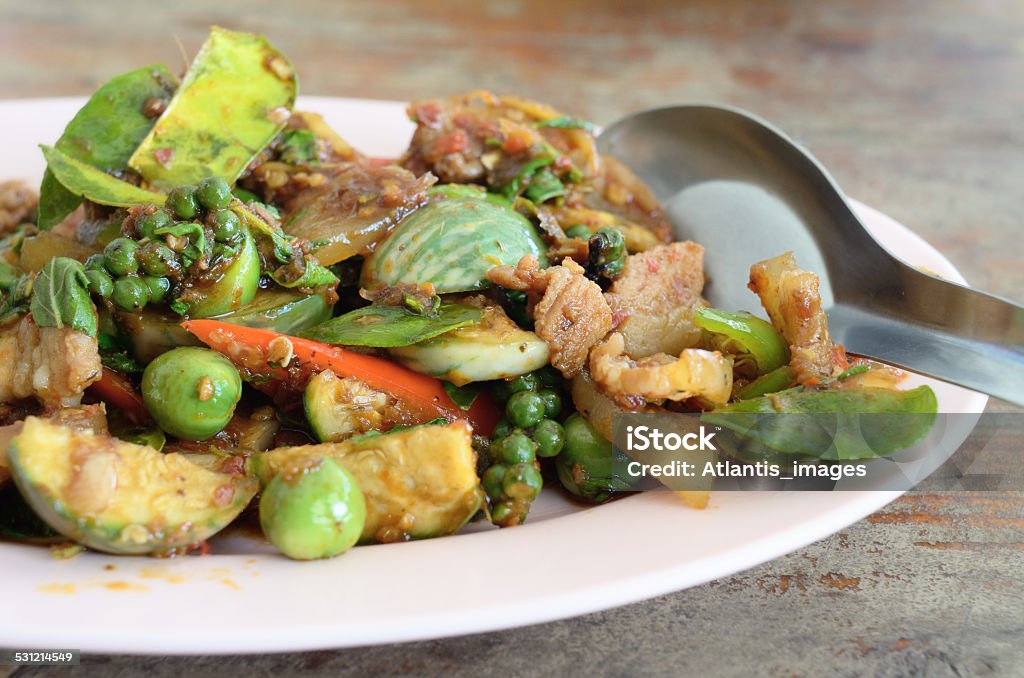 Stir Fried Wild Boar Stir Fried Wild Boar with Red Curry 2015 Stock Photo