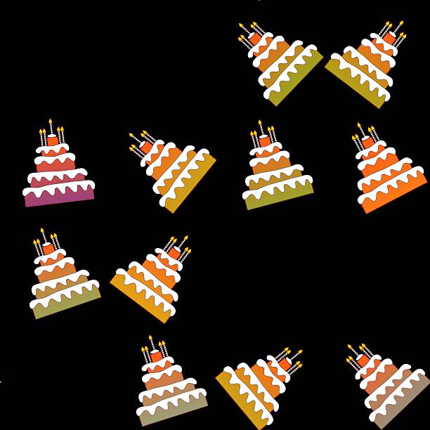 Pattern of sweet birthday cakes