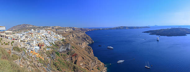 Santorini Greece panorama stock photo