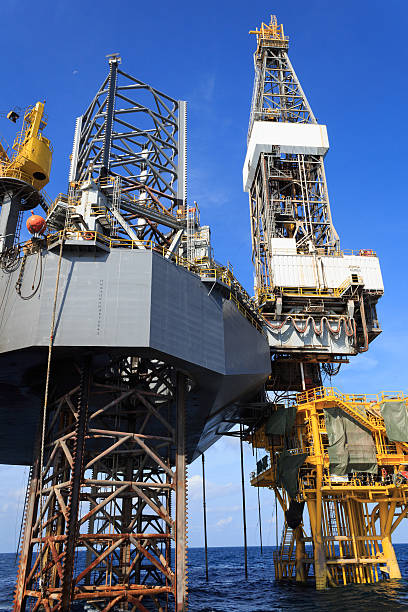 istock Offshore Jack Up Drilling Rig Over The Production Platform 531225567