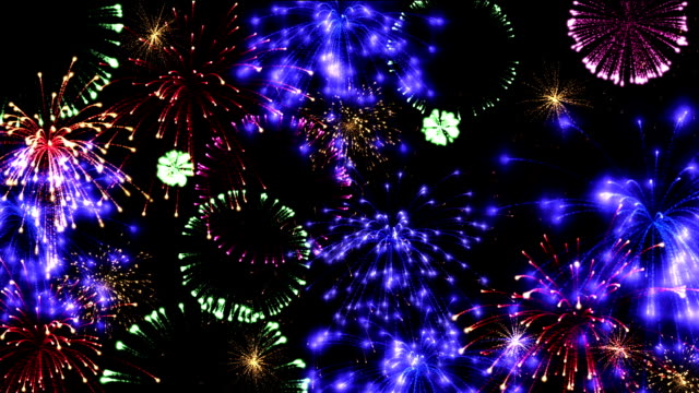 High-definition abstract fireworks