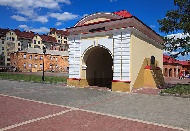 Omsk, Russia - June 14, 2011: Tobolsk gate. Renovated old building. Omsk.