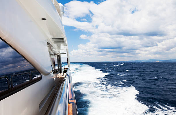 istock Yacht Sailing. High speed. Sea. Waves. Moody Sky. 531228737