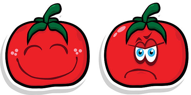 Triste heureux & tomate - Illustration vectorielle