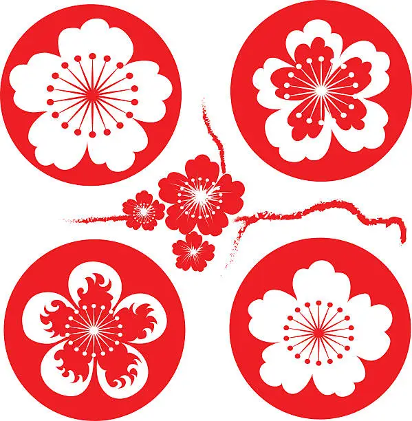 Vector illustration of sakura flowers