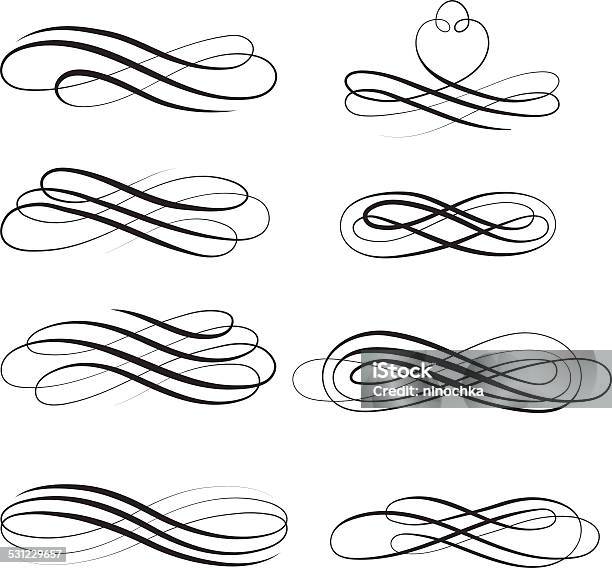Vector Swirls Stock Illustration - Download Image Now - Single Line, Ornate, Decoration