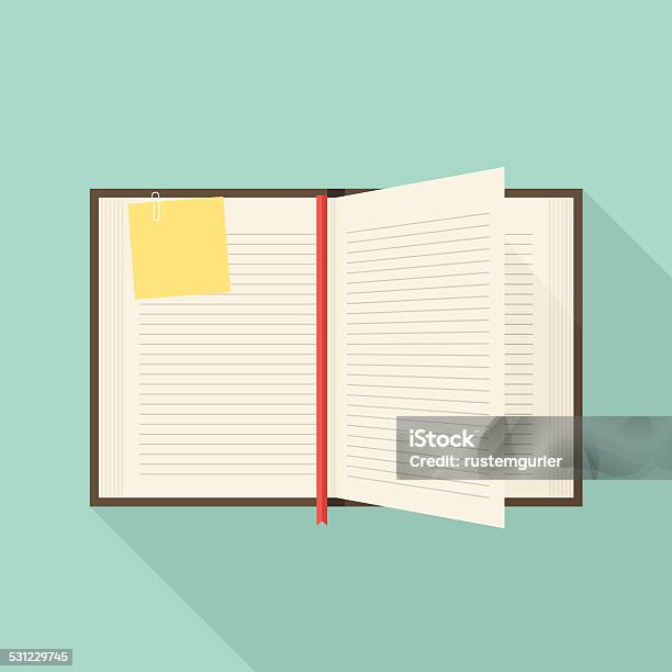 Open Notebook Stock Illustration - Download Image Now - Book, High Angle View, Open