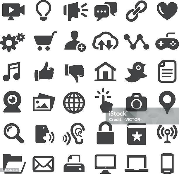 Internet Icons Big Series Stock Illustration - Download Image Now - Computer Mouse, E-Mail, Photographic Print