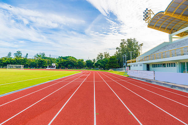 istock Running track with soccer field 531237748
