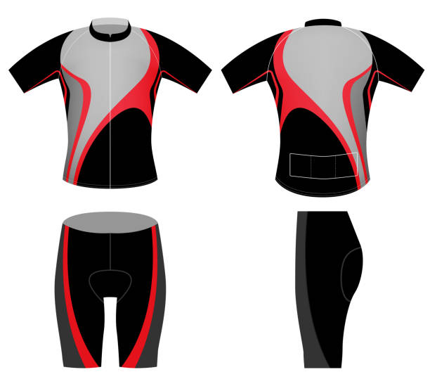 черный красный велосипедистом - cycling vest stock illustrations