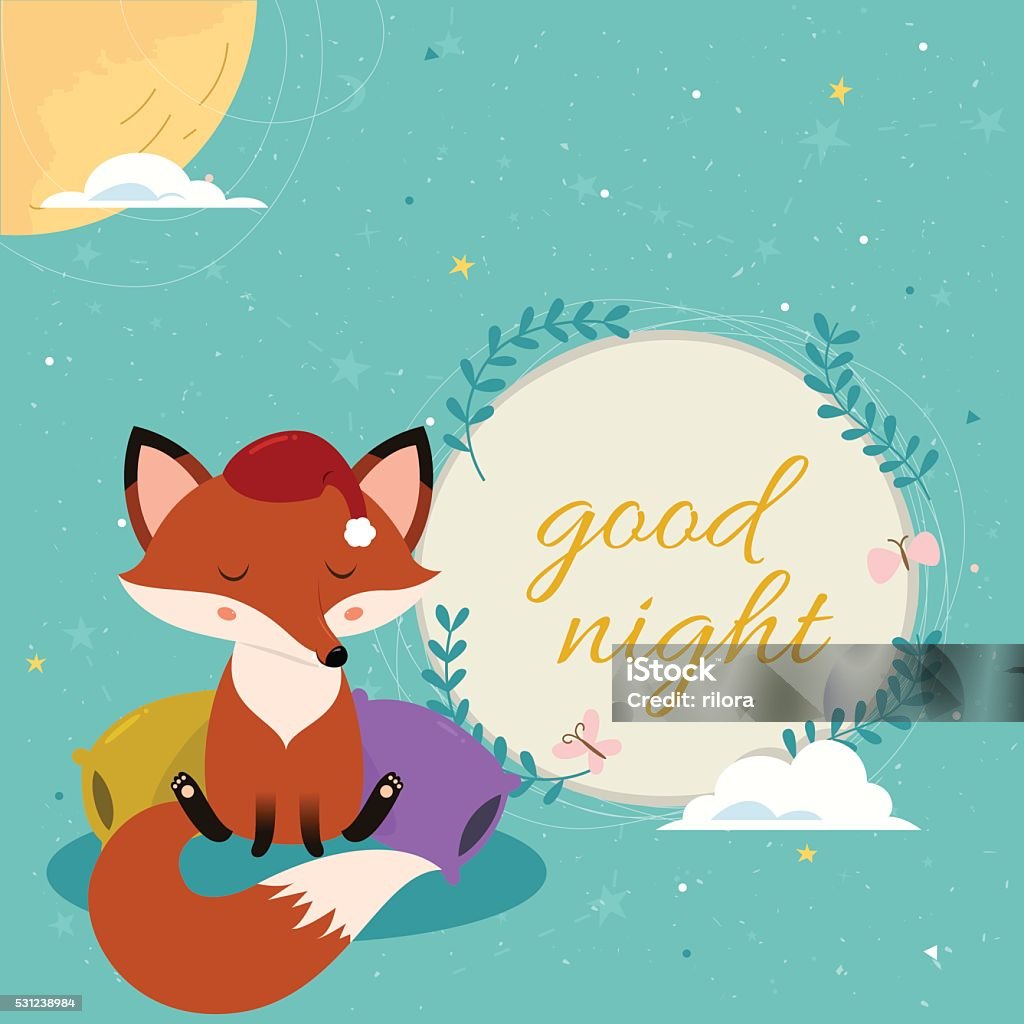 Thiệp Chúc Ngủ Ngon Với Hình Ảnh Hoạt Hình Dễ Thương Con Cáo Buồn ...