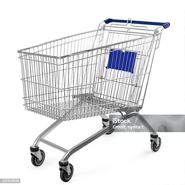 Shopping Cart Isolated On White Background Stock Photo - Download Image Now - Shopping Cart, White Background, Cut Out