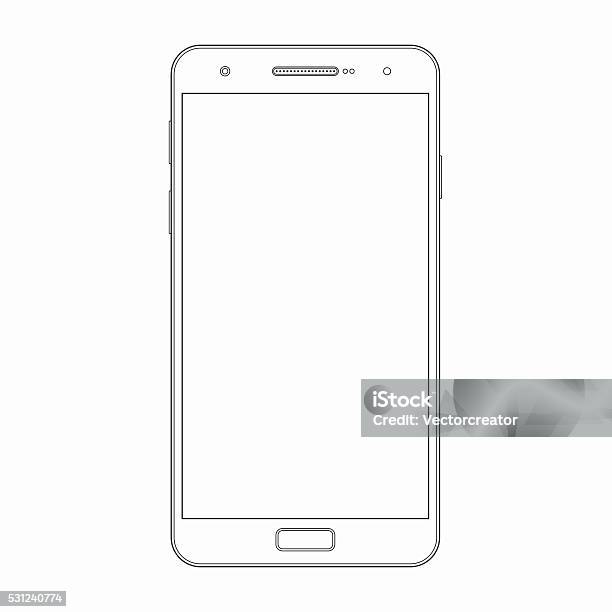 Vector Smartphone Outline Template Phone Icon Stock Illustration - Download Image Now - Mobile Phone, Smart Phone, Outline