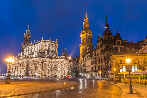 Dresden at night Image of dresden during blue hour. blue hour twilight stock pictures, royalty-free photos & images