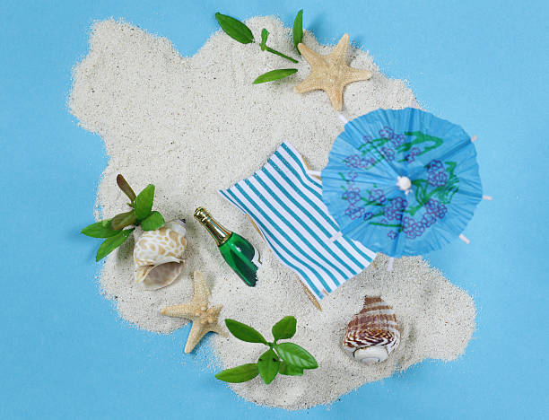 istock Travel vacation concept - sand island beach with sunbeds 531242200