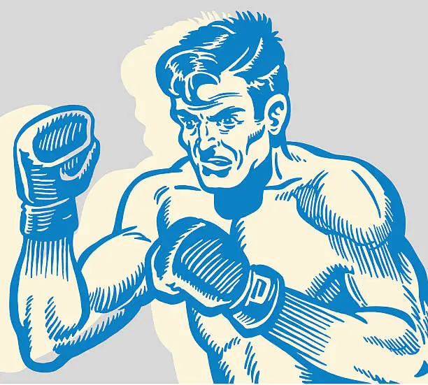 Vector illustration of Man Boxing