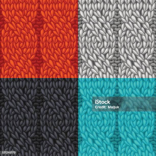 Cable Pattern Vector Vector Set Of Seamless Cable Patterns Stock Illustration - Download ...