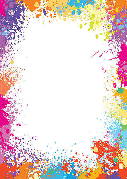 Frame template made of paint stains Frame template made of paint stains colorful borders stock illustrations