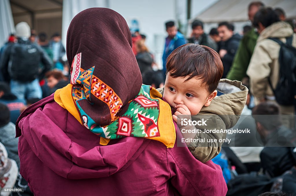 Children refugees Gevgelija, Macedonia, Republic of - October 28, 2015: waiting and hoping for the better future Refugee Stock Photo