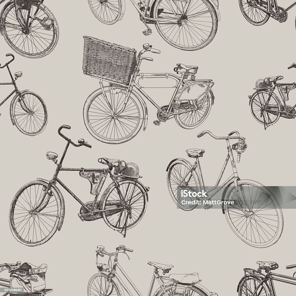 Bike Repeat Bike vector seamless repeat. All colors are layered and grouped separately. Bicycle stock vector
