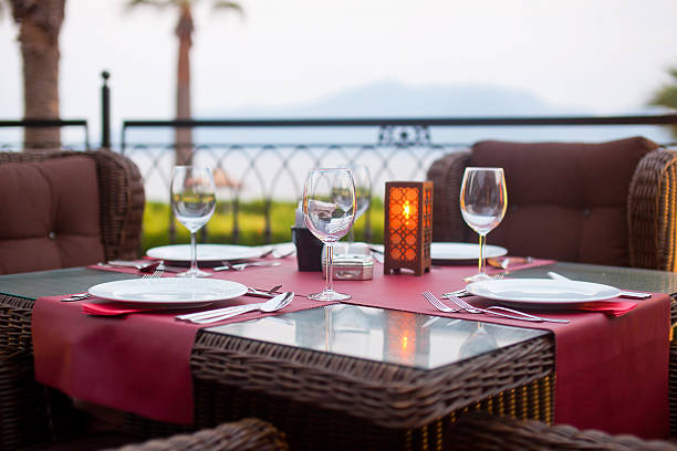 istock Served table in a restaurant outdoors 531249712